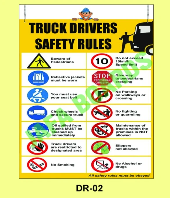 Safe driving poster highlighting speed control and traffic signals
