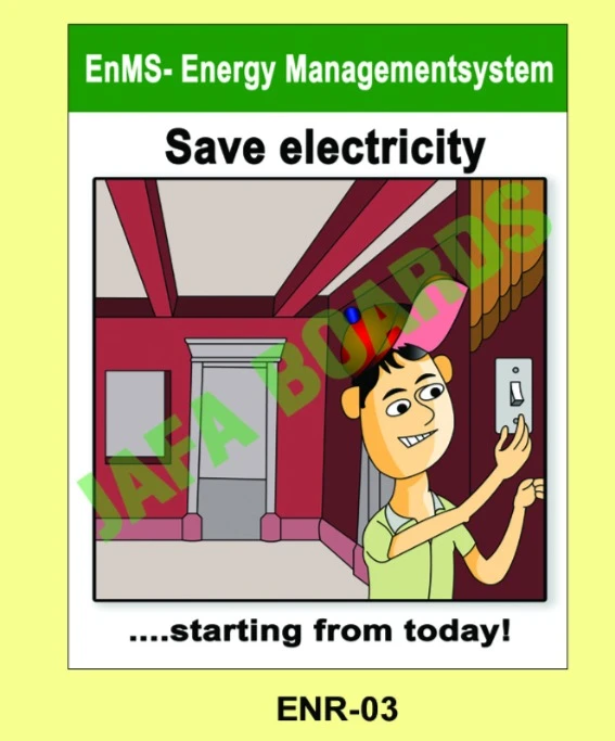 Energy saving awareness poster for reducing electricity consumption