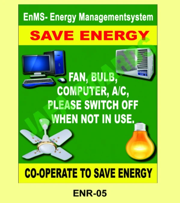Energy saving poster encouraging switch off when not in use