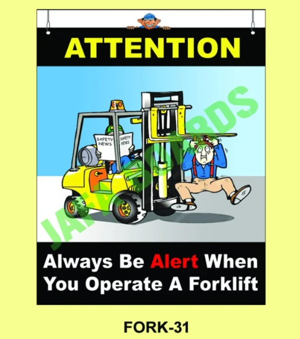 Forklift industrial safety awareness poster