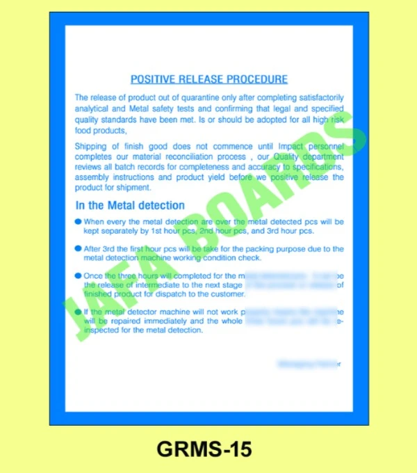 Garments safety training poster