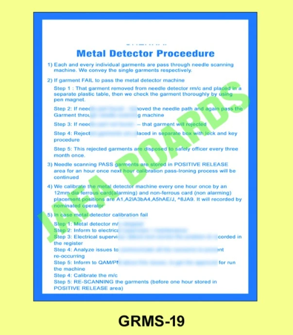 Garments occupational safety poster