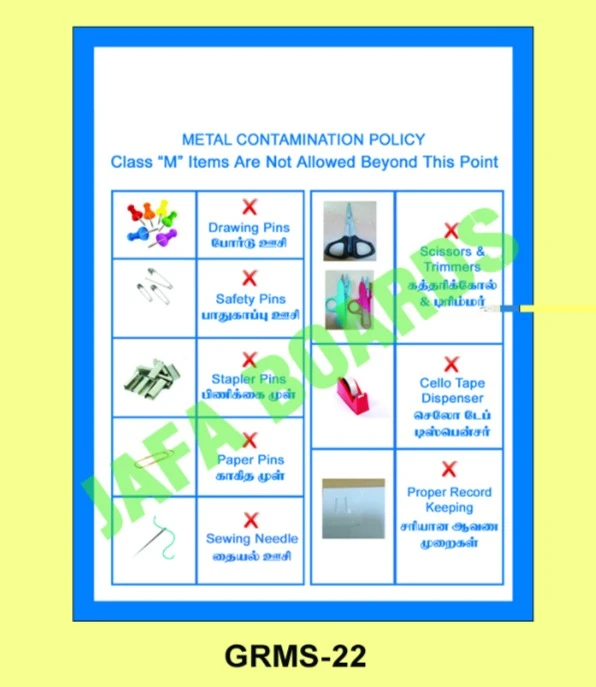 Garments factory safety signage poster