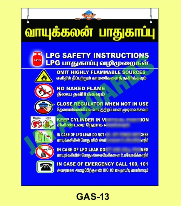 Gas cylinder valve safety awareness poster