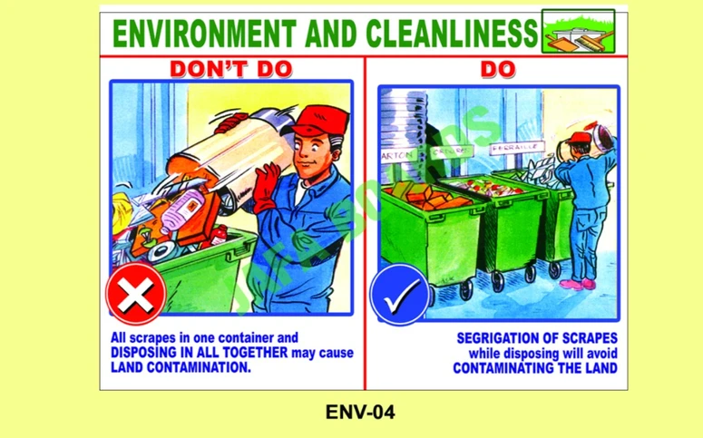 Environmental protection poster highlighting green practices in industry