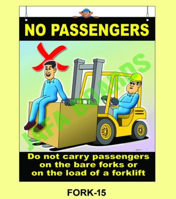 Forklift hazard warning safety poster