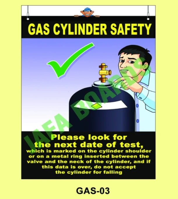 Gas cylinder usage safety instructions poster