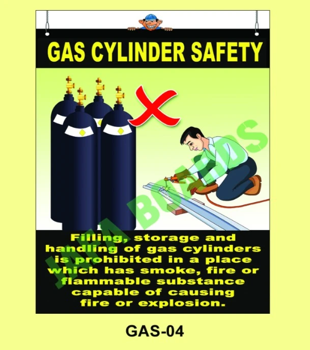 Industrial gas cylinder safety awareness poster