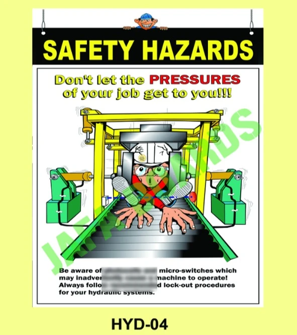 Hydraulic pressure hazard safety poster